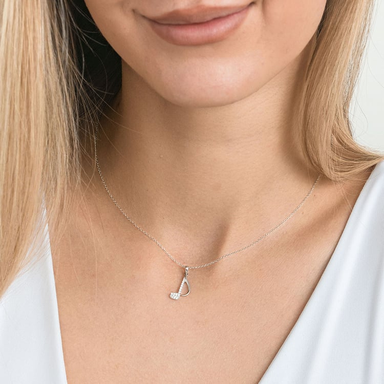 Anhänger aus Gold mit Lab Grown Diamanten in Form einer Note 163706