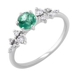 Verlobungsring mit Smaragd und Diamanten Olha
