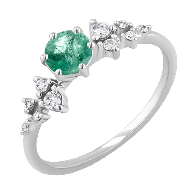 Verlobungsring mit Smaragd und Diamanten Olha