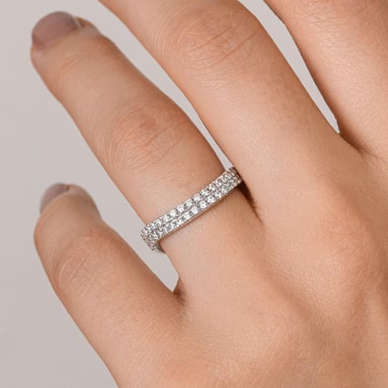 Halber Eternityring aus Silber mit Lab Grown Diamanten Vilgot