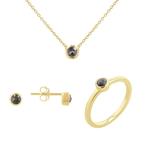 Schmuckset mit Salt and Pepper Diamanten Jana