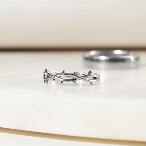 Damenring mit floralem Muster und bequemem Herrenring Hamana