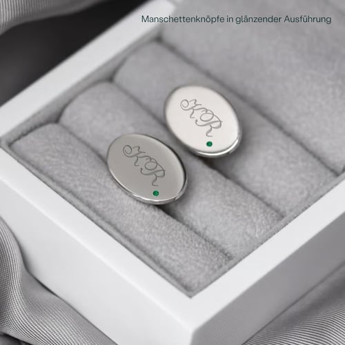 Silberne Manschettenknöpfe mit Gravur Triglyf