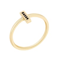 Goldener Ring mit schwarzen Diamanten Mahir