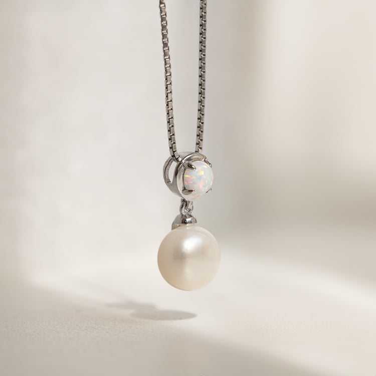 Silberner Perlenanhänger mit Lab Grown Opal Romney 143915