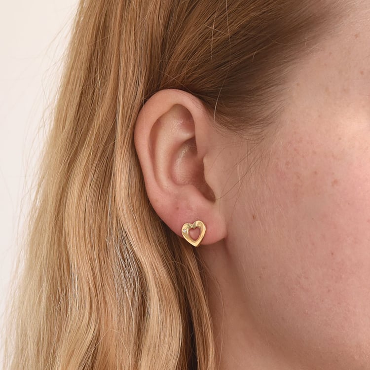 Silberohrringe in Herzform mit Diamanten Newell 73317