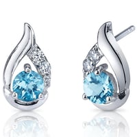 Elegante Ohrringe aus Silber mit Schweizer Topas und Zirkonia Edily
