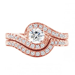 Elegantes Set von Verlobungsring und Ehering mit Diamanten Dyani