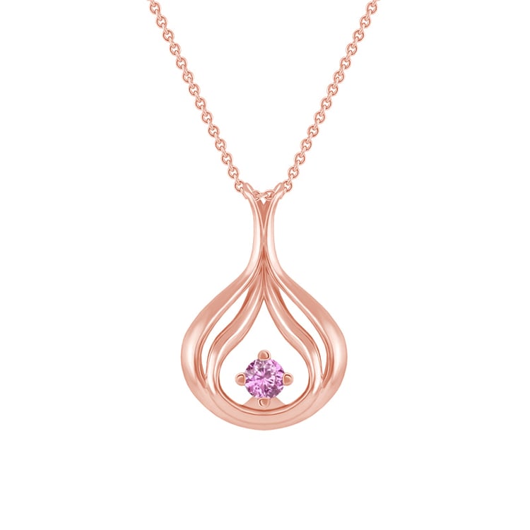 Romantischer Anhänger aus Gold mit rosa Saphir Tommie 39342