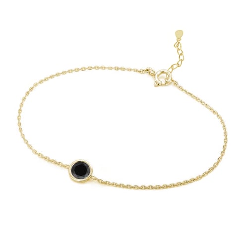 Silbernes Armband mit schwarzem Diamanten Arleth