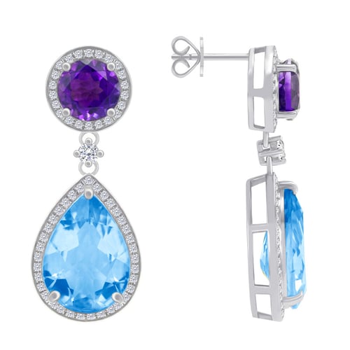 Ohrringe mit Topas und Amethyst Bulia