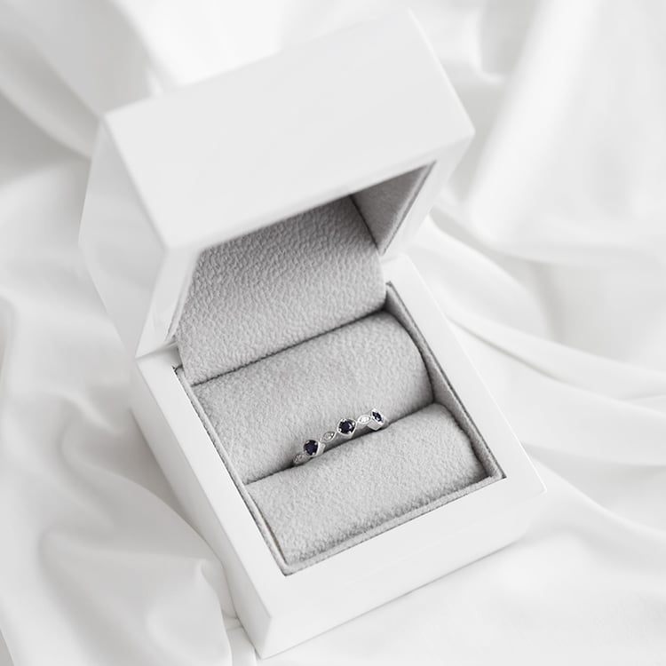 Memoire Ring mit Zirkonia und Saphiren Anise 91896