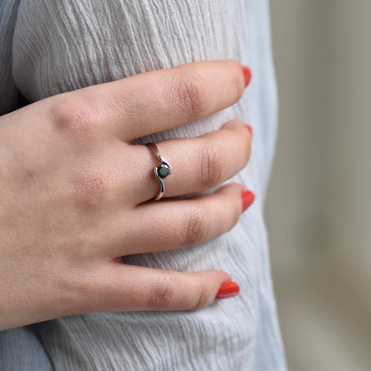 Verlobungsring mit grünem Diamant Saffar 45236