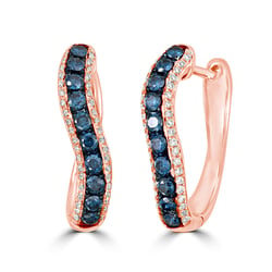 Creolen mit blauen und klaren Diamanten Doris