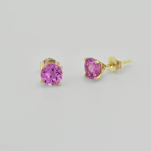 Ohrstecker aus 585 Gold mit rosa Saphiren Hulda