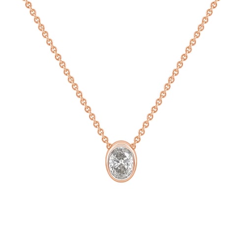 Goldkette mit 0.3 ct GIA zertifiziertem ovalem Diamanten Mack