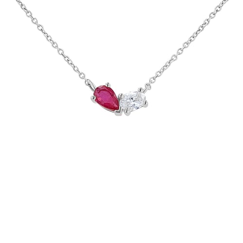 Schmuckset Toi et Moi mit Rubin und Lab Grown Diamant Ethelmary