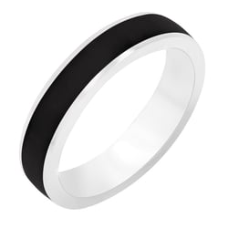 Flacher Trauringe aus Carbon und Silber Robin