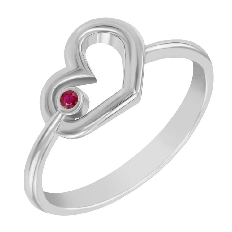 Goldener Herzring mit Rubin Balante 40544