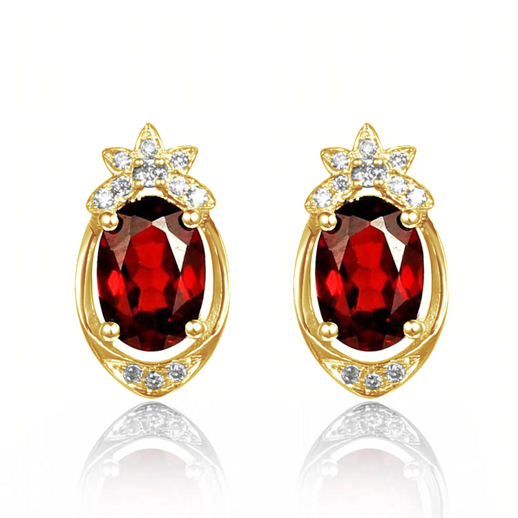 Rubinohrringe mit Granaten 79632
