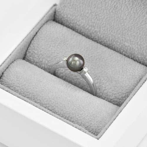 Goldring mit Perle und Diamanten Alisha