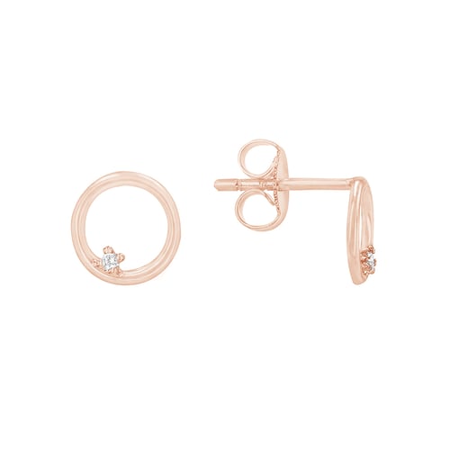 Goldene Karma Ohrstecker mit Diamanten Abner