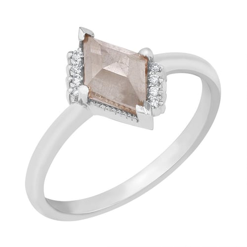 Ring Lozenge mit Salt and Pepper Diamanten und Lab Grown Diamanten Talley