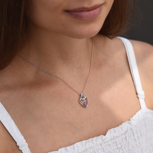 Anhänger Mutter und Kind mit Tansanit und Diamant Ella
