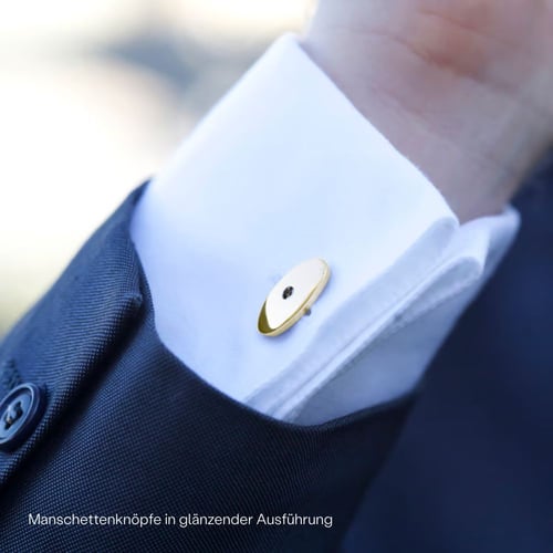 Goldene Manschettenknöpfe mit schwarzen Diamanten Obert