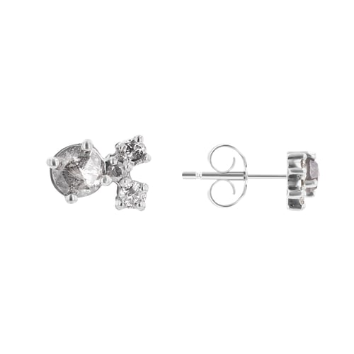 Cluster-Ohrringe mit Salt and Pepper Diamanten Kerrie