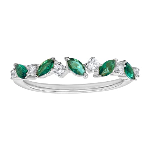 Half-Eternity-Ring aus Gold mit grünen Smaragden Zubin
