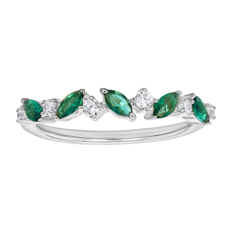 Half-Eternity-Ring aus Gold mit grünen Smaragden Zubin 165014