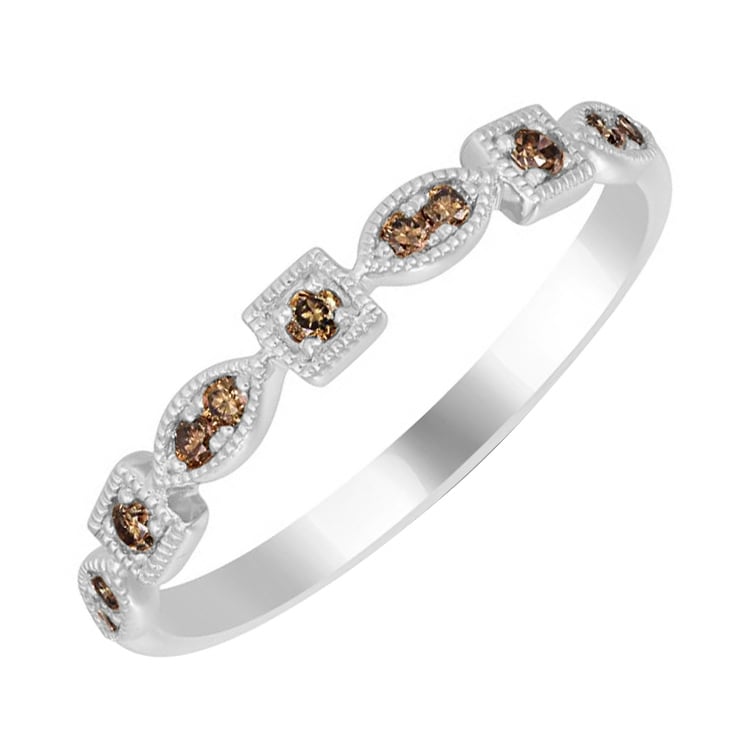 Goldener Halb-Eternity Ring mit Champagne-Diamanten Hadya 69754