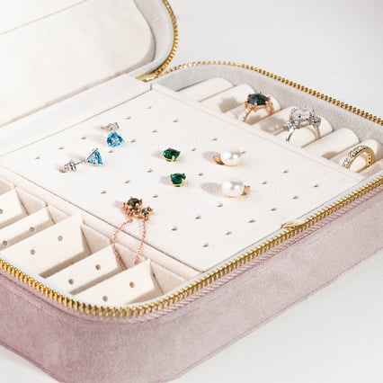 Große rosa reise schmuckkästchen Shields