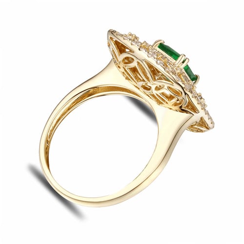 Smaragd im Goldring mit Diamanten Dawix