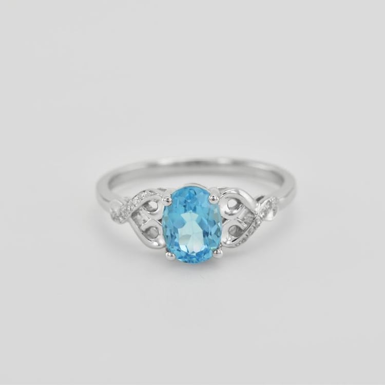 Goldring mit Blautopas und Diamanten Alanyse 46713
