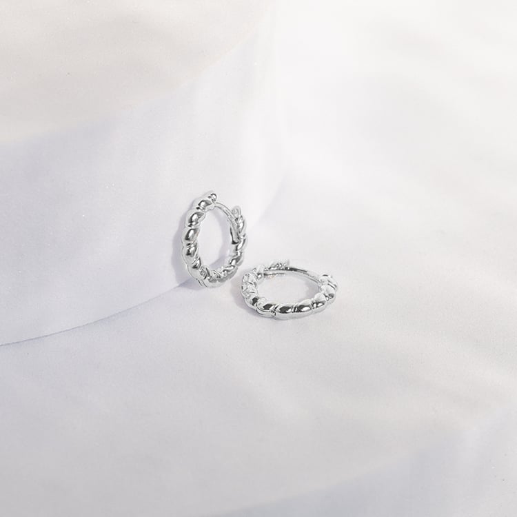 Set aus silbernem geflochtenen Schmuck Attory 143048