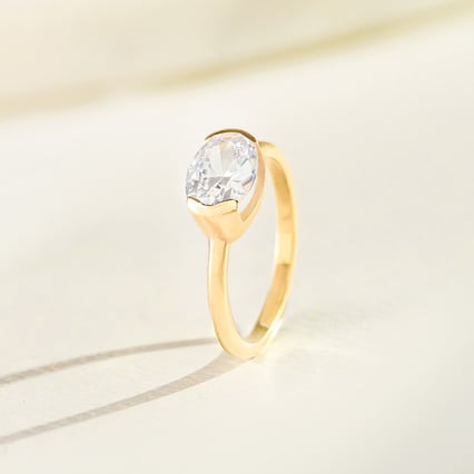 Verlobungsring mit ovalem Halblünette Diamanten Hortensia