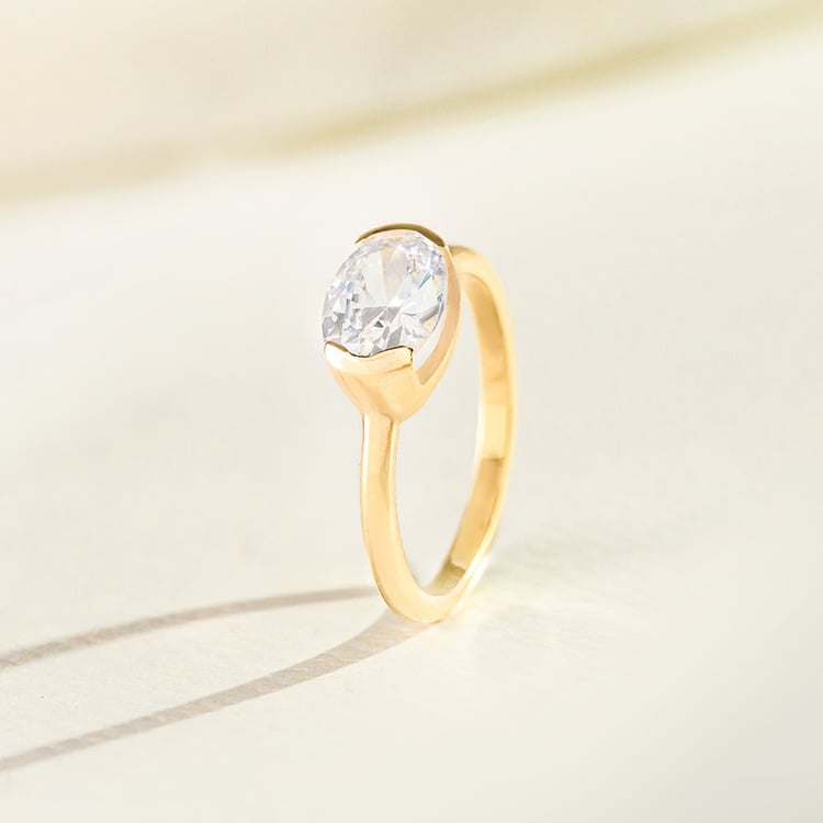 Goldring mit ovalem Halblünette Diamanten Hortensia 164288