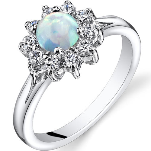 Silberring mit Opal und Zirkonia Mito