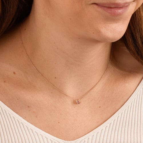 Halskette mit einem vom IGI zertifizierten Lab Grown rosa Diamanten Jonie