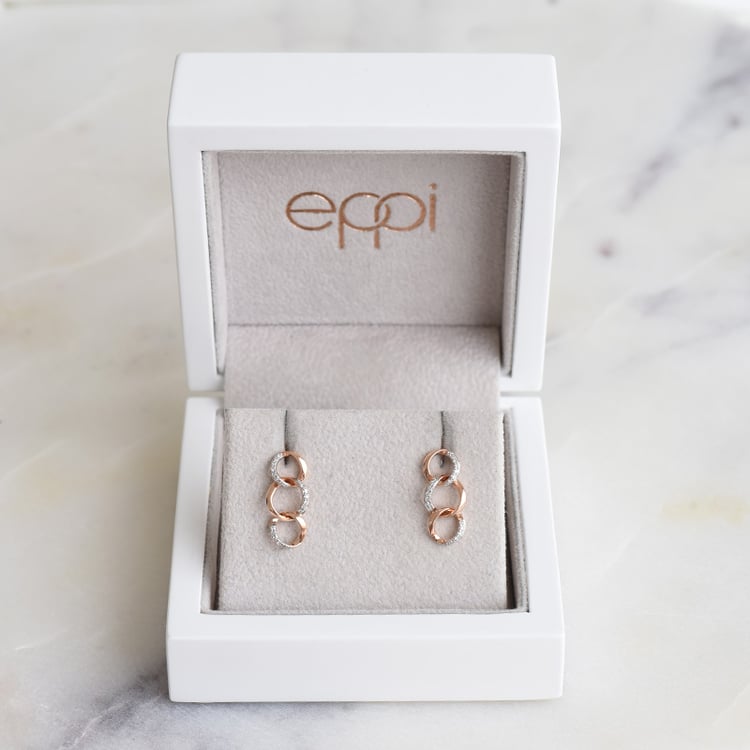 Goldene Hängeohrringe mit Diamanten Venka 86924