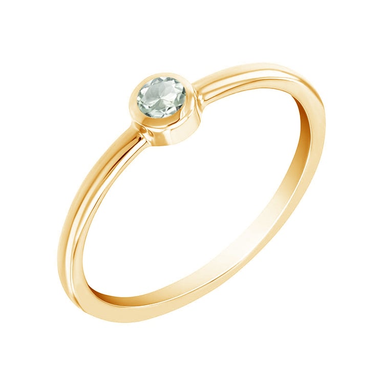 Minimalistischer Goldring mit grünem Saphir Emilien