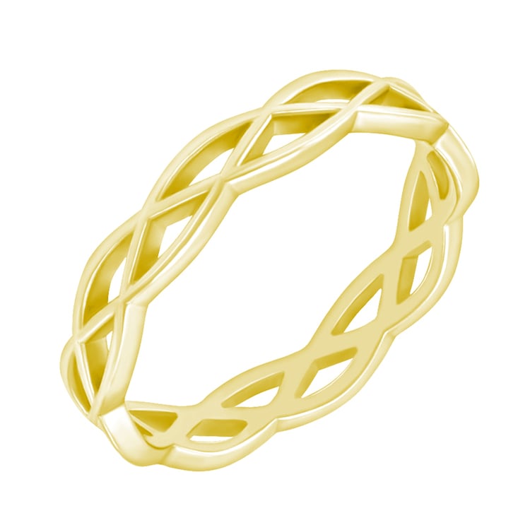 Ineinander verschlungener goldener Ehering für Damen Amazu 141912