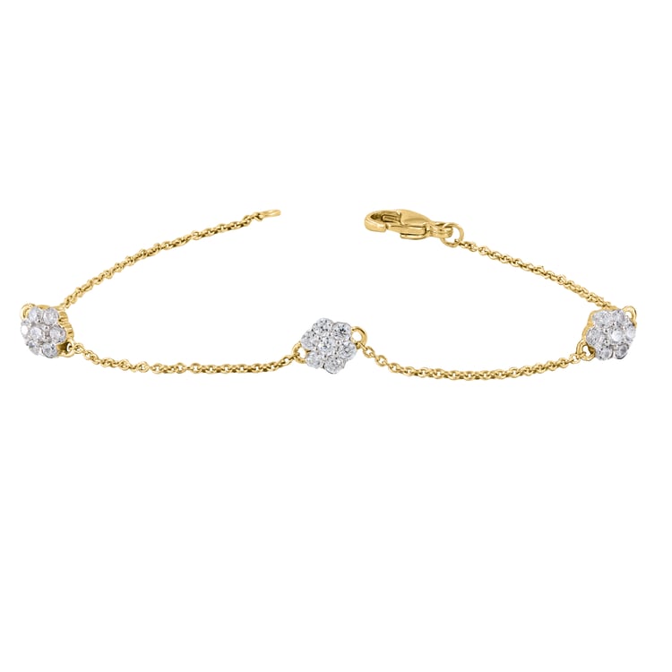 Kettenarmband mit Blumen aus Lab Grown Diamanten Amala