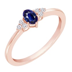 Goldring mit blauem Saphir und Diamanten Jufien