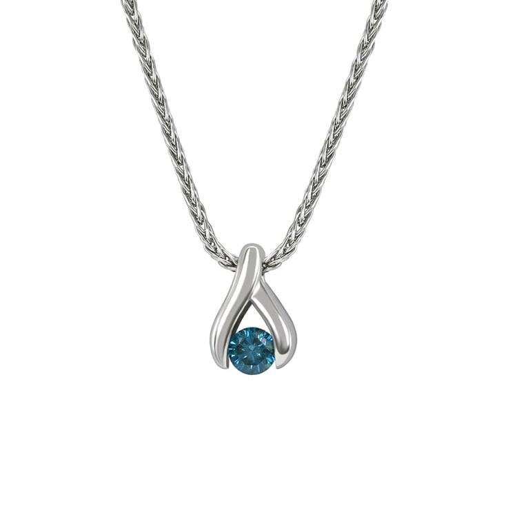 Anhänger aus Platin mit blauem Diamanten Tilda