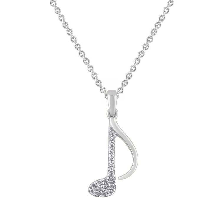 Anhänger aus Gold mit Lab Grown Diamanten in Form einer Note 163418