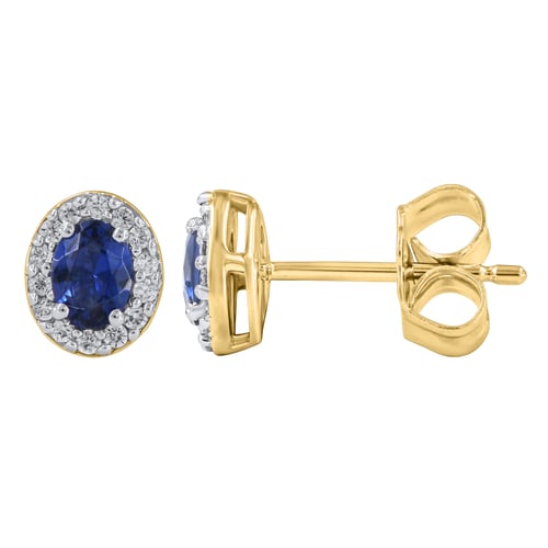 Feine Ohrringe aus Gold mit Saphiren und Lab Grown Diamanten Shrivatsa