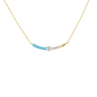 Blaue Keramikhalskette mit Diamanten Jamey